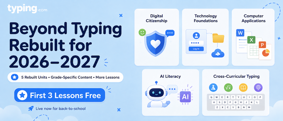Beyond Typing, Rebuilt - 5 New Units for Back-to-School